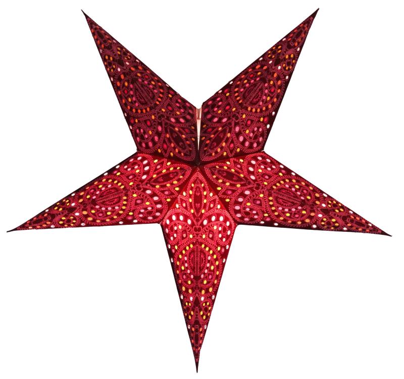 Baby Dunhill Red - Foldable glowing Paperstar with 5 points, 40 cm